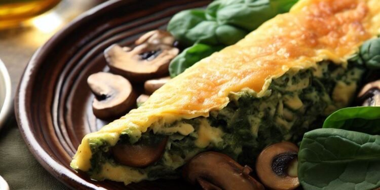 Omelete de Espinafre e Cogumelos: Saboreie e Emagreça! 3 Omelete de Espinafre e Cogumelos