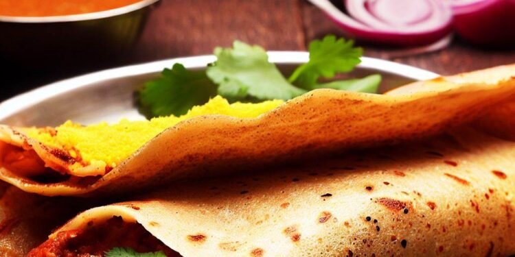 Masala Dosa Indiano: Panqueca Crocante com Recheio Picante