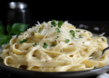 Receita Autêntica de Fettuccine Alfredo com Queijo Parmesão – Massa Deliciosamente Cremosa