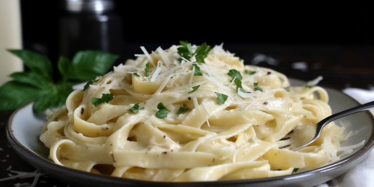 Receita Autêntica de Fettuccine Alfredo com Queijo Parmesão – Massa Deliciosamente Cremosa