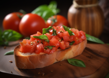 Bruschetta com Tomate e Manjericão: Torradas Italianas Frescas
