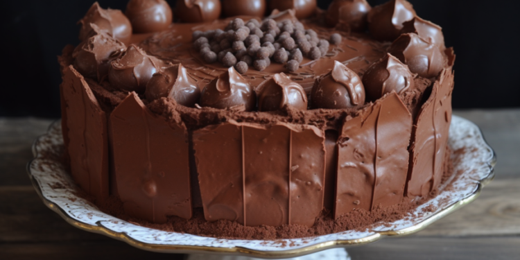 Charlotte de Chocolate: Torta de Biscoito e Creme de Chocolate